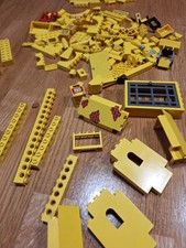 LEGO Yellow Mixed Brick Bundle. Specials Tractor Buckets Doors Walls 0.65kg