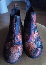 Brocade Effect Ankle Boots