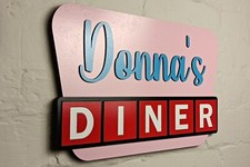 Personalised 50's style American diner sign - Personalised retro kitchen sign