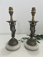 Pair 1950s Spelter Cherub