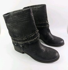 Nine West Vintage America Collection Black Leather Boots Uk 8 New