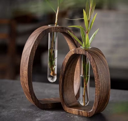 Wood glass decorative - &,