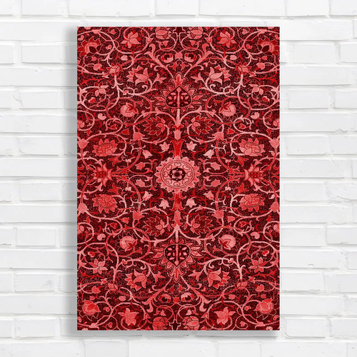 Ornate floral tapestry - floral, red