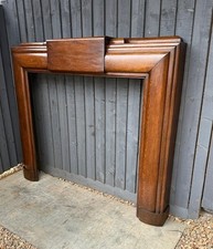 Original Antique Art Deco Bolection solid Oak Fire Place Surround
