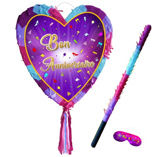Bon anniversaire heart pinata - bon,