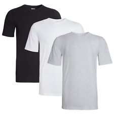Pack of 3 Mens Plain Crew Neck T Shirts   Summer Short Sleeve Slim Fit T-Shirt
