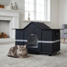 Waterproof Indoor Outdoor Pet House Stray Cats & Small Dogs Shelter Warm Bed