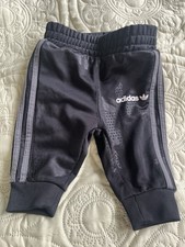 Baby Boy 3 - 6 Months - Black - Adidas - Jogging Trackie Bottoms