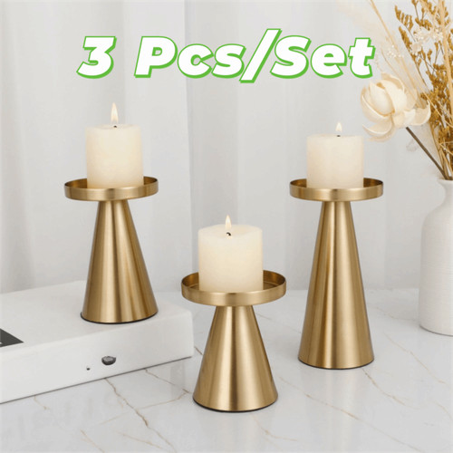 3pcs set nordic golden candle - golden,