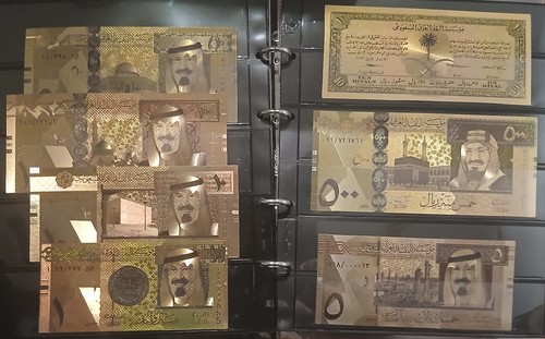 Lot gold banknotes saudi - lot,