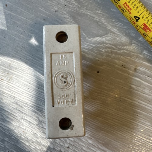 Old simplex 15a porcelain fuse - old,
