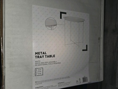 Metal tray table round - metal,