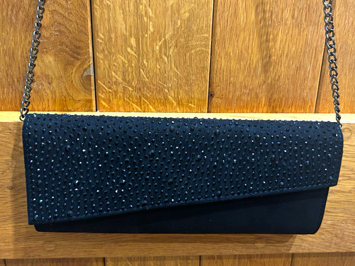 Carvela black suedette clutch - black,