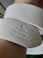 Vivienne Westwood white leather Orb belt, size L