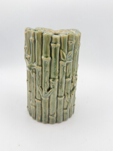 Vintage bamboo pottery vase - pottery,