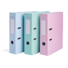 Pukka A4 Lever Arch File Folder Document Storage 70 mm Pastel Colours 3 Pack