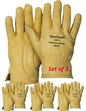 Leather Gloves Driver Work Gloves Fleece Lined Lorry Truck Driving Gloves