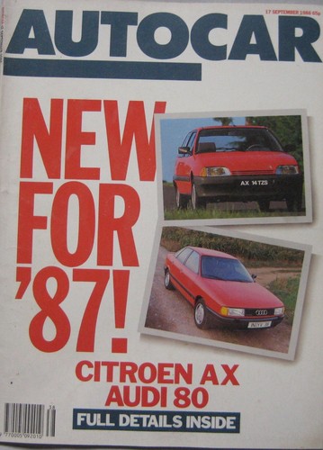 Autocar magazine 1986 - magazine, 17/9/1986
