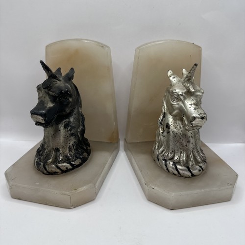 Pair vintage unicorn bookends - vintage,