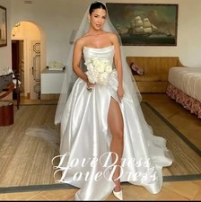 silk white wedding dress size