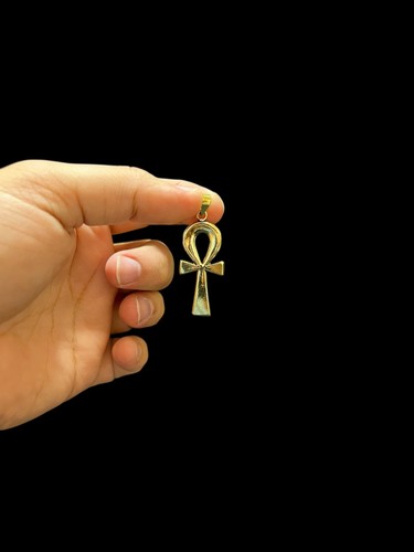 Gold ankh necklace with two - necklace,