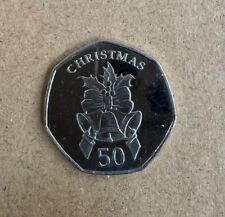 GIBRALTAR  50P  2012 CHRISTMAS BOW DECORATION 50 PENCE COIN UNC