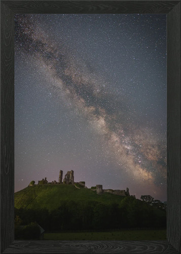 Corfe castle milky - castle, framed