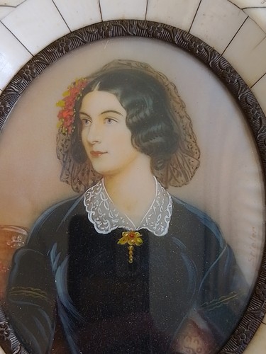 Antique hand painted miniature - antique,