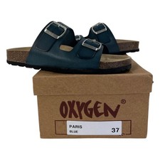 Oxygen Paris Blue Leather Sandals Summer Casual Women's New Boxed |UK 4| EUR 37