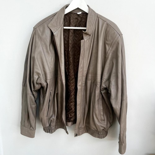 Vintage leather bomber jacket