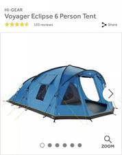Hi Gear Voyager 6 Tent And Porch, ground sheet and carpet. 