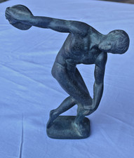 Vintage Bronze Small Greek Statue (Heavy) of Olympic Athlete throwing discuss