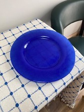 Blue Glass Charger Plates Set of 6 13inch / 33cm