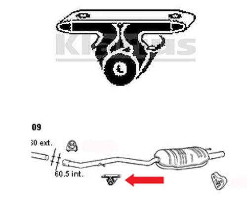 Exhaust hanger mount for - hanger,