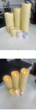 cream battery operated candles in different sizes 1.5cm 3cm 4.5cm 12cm 15cm 17cm