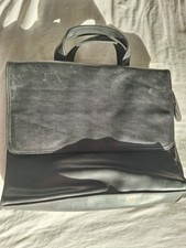 BHS Document Bag Black Double