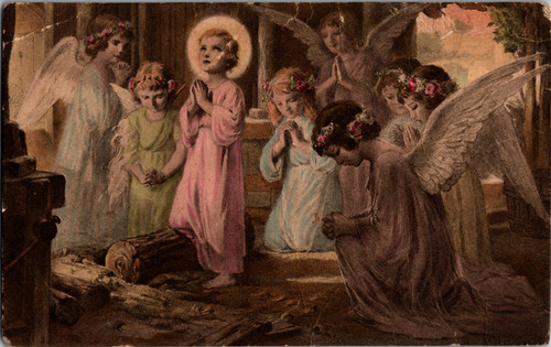 Antique christmas postcard - antique,