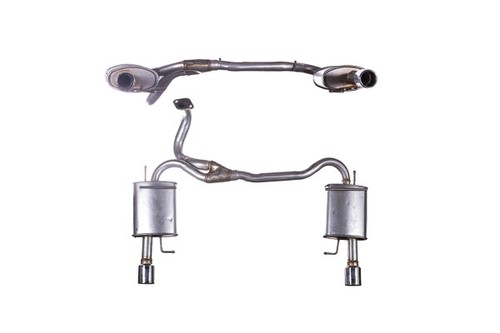 Exhaust twin silencer - exhaust, tail
