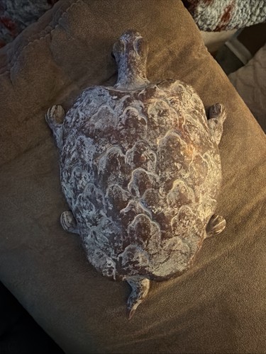 Clay turtle garden statue - clay,