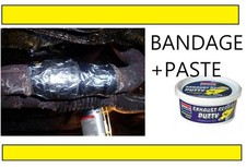 Van Exhaust Leak Bandage Repair Wrap Noise Silencer Bandage Hole Filler + Paste