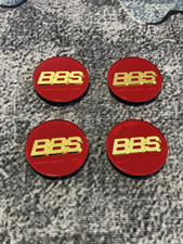 BBS RS LM RZ Center Caps Logos 70mm 09.24.030 Red Gold Set Of 4