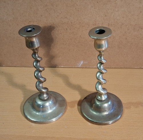 Pair vintage small brass - pair,