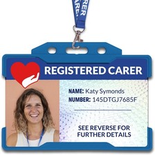 UK Carer ID Card - Care Worker Badge - Support Worker Photo Identity Badge