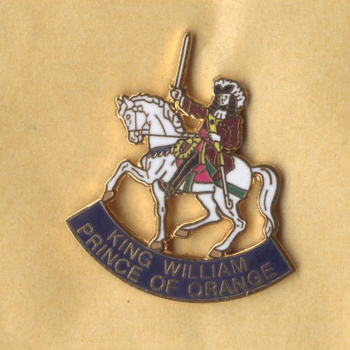 King william enamel badge - king,