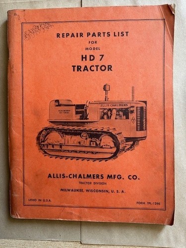 Allis chalmers hd7 repair - allis,