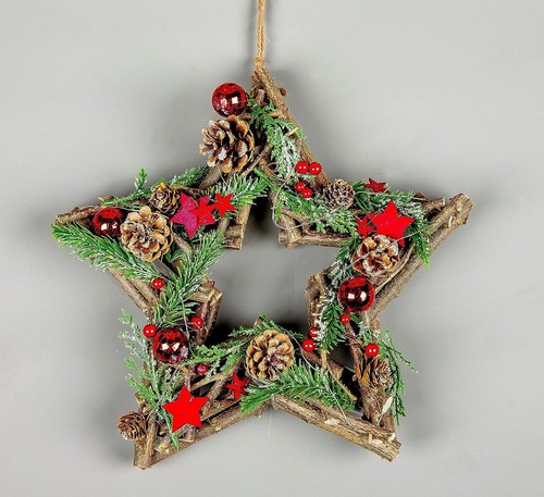 Prelit star wreath 35cm led - prelit,