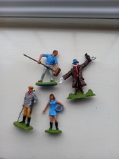 Britains farm toys vintage Scarecrow, Farmer, Man With Brush RARE, Girl Plastic 