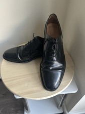 Loake Black Leather Oxford Cap Toe Lace Up Hand Crafted  Style 200B UK 11