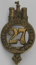 Victorian British Army 27th Inniskilling Regiment of Foot Glengarry Cap Badge