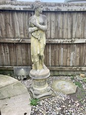 Stone Cast Pandora Lady Garden Statue and Column including plinth.